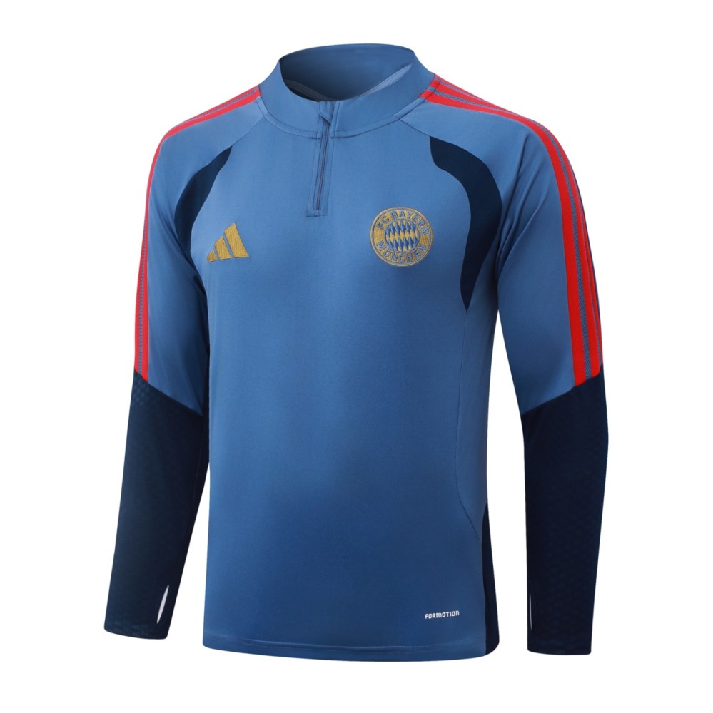 2026 Bayern Munich Medium Blue Long-sleeved half-pull training kit