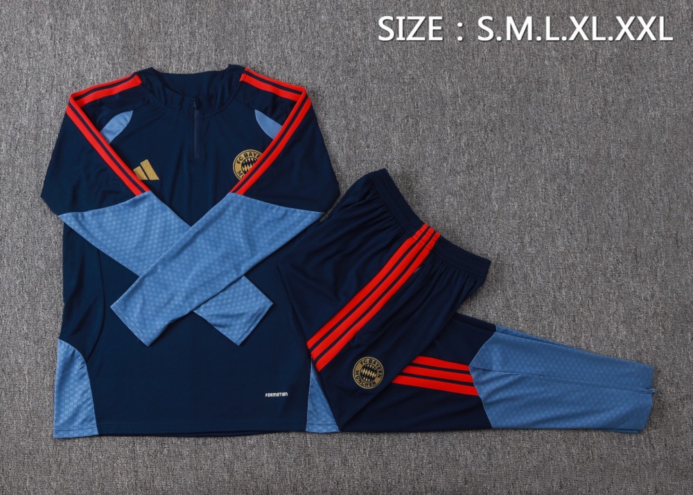 2026 Bayern Munich Royal blue Long-sleeved half-pull training kit