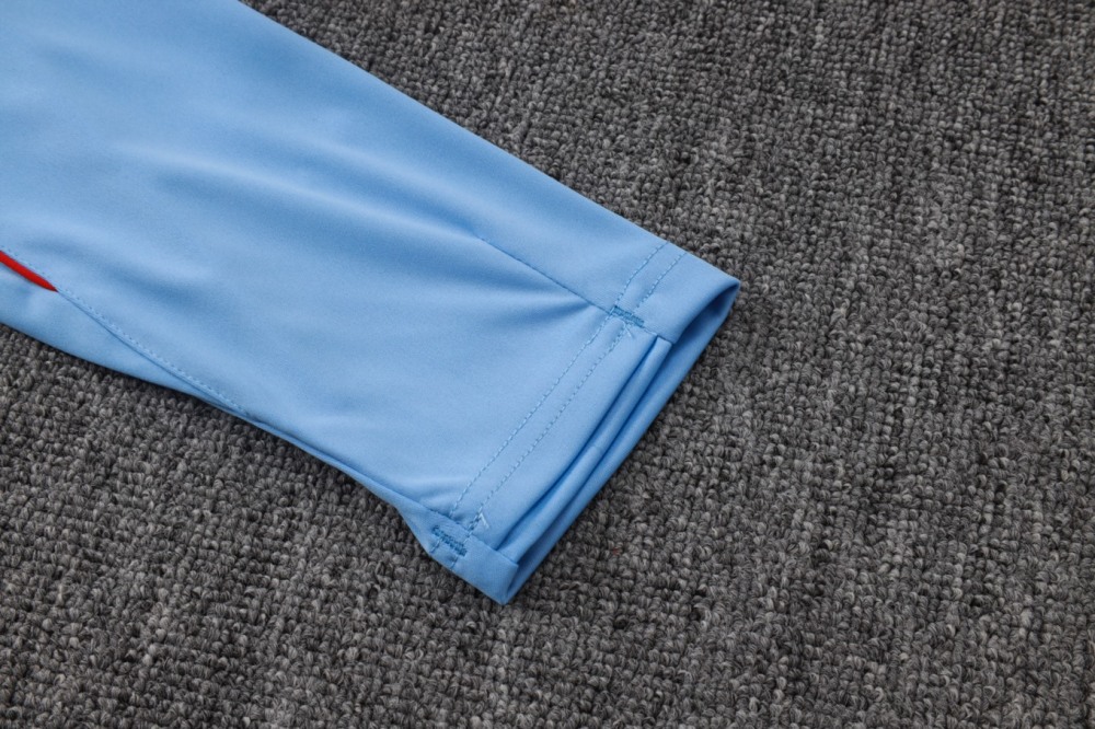 2026 England Light blue Long-sleeved half-pull training kit