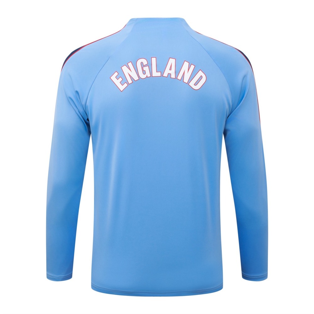 2026 England Light blue Long-sleeved half-pull training kit