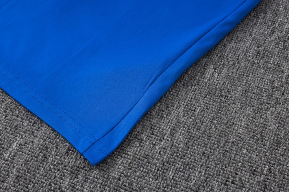 2026 France Violet blue Long-sleeved half-pull training kit