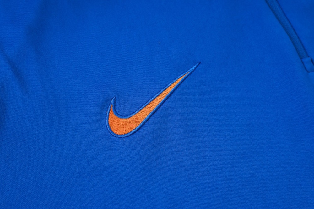 2026 France Violet blue Long-sleeved half-pull training kit