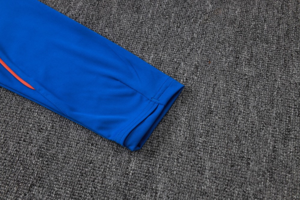 2026 France Violet blue Long-sleeved half-pull training kit