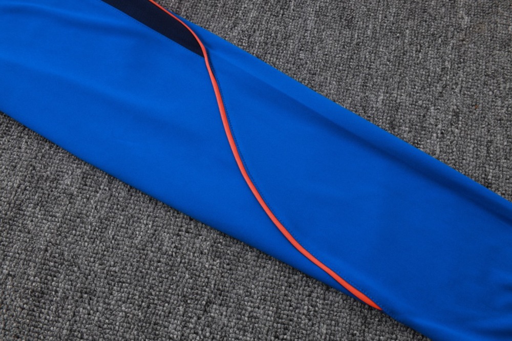 2026 France Violet blue Long-sleeved half-pull training kit