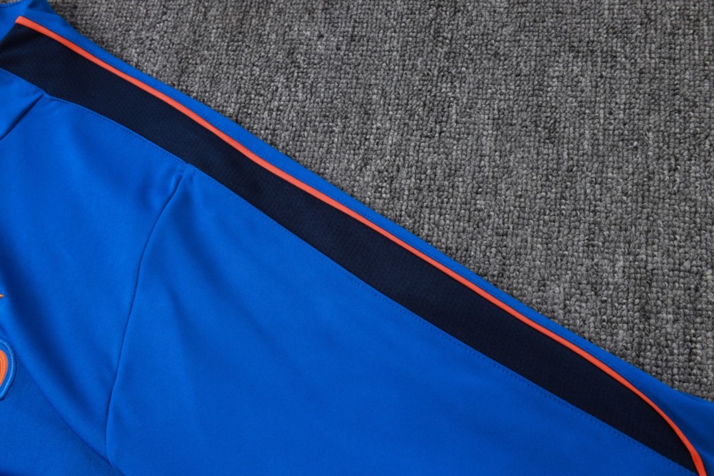 2026 France Violet blue Long-sleeved half-pull training kit