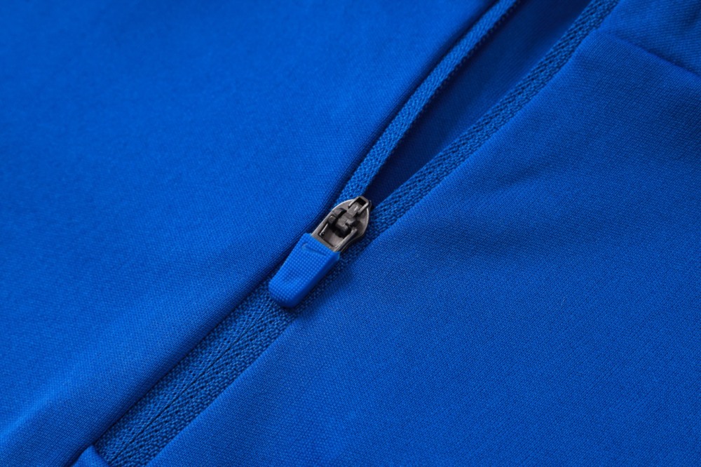 2026 France Violet blue Long-sleeved half-pull training kit