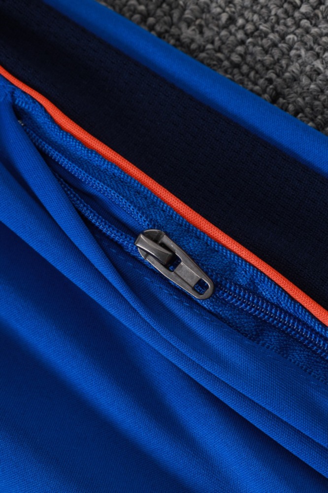 2026 France Violet blue Long-sleeved half-pull training kit