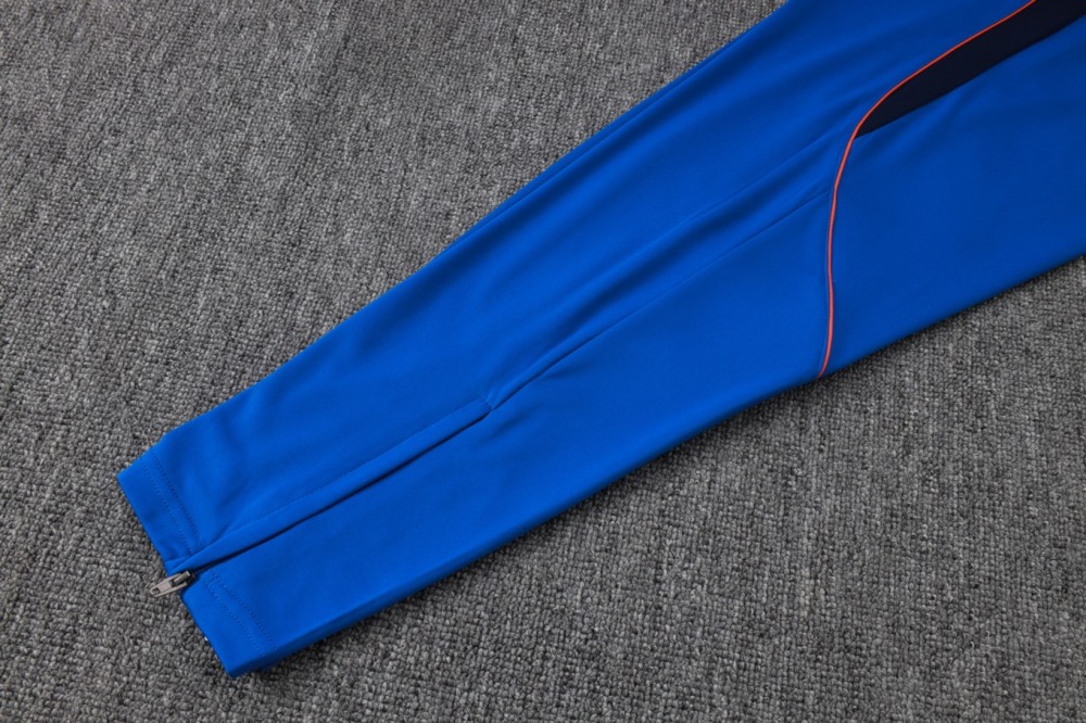 2026 France Violet blue Long-sleeved half-pull training kit