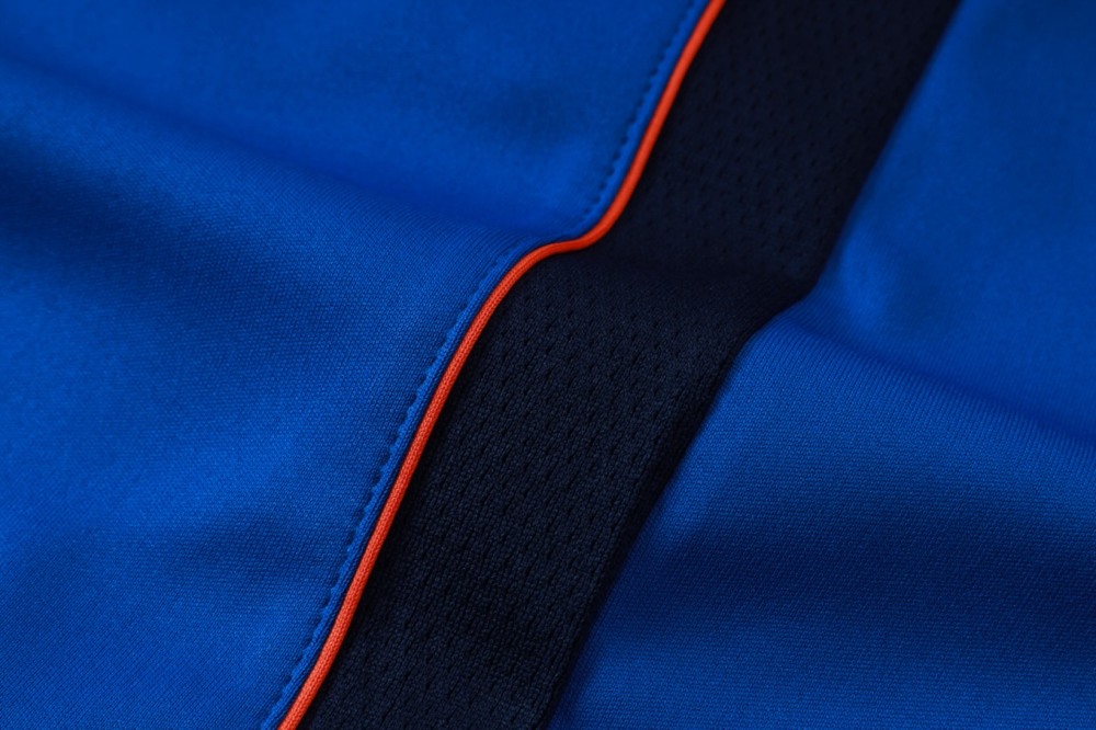 2026 France Violet blue Long-sleeved half-pull training kit