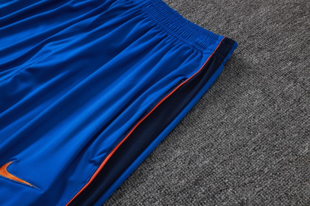 2026 France Violet blue Long-sleeved half-pull training kit