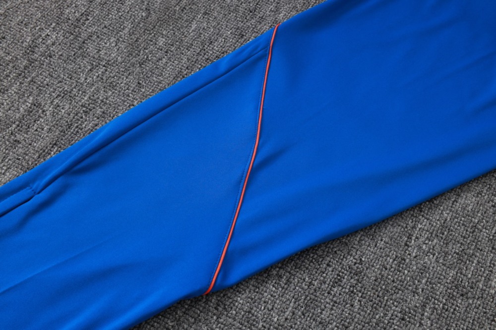 2026 France Violet blue Long-sleeved half-pull training kit