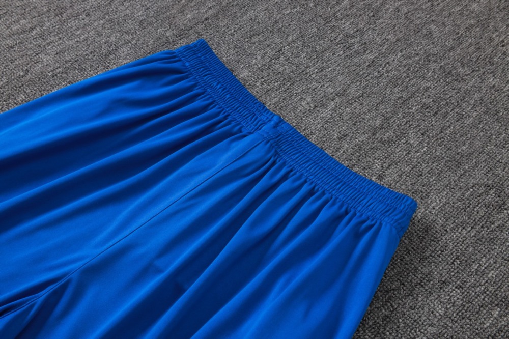 2026 France Violet blue Long-sleeved half-pull training kit
