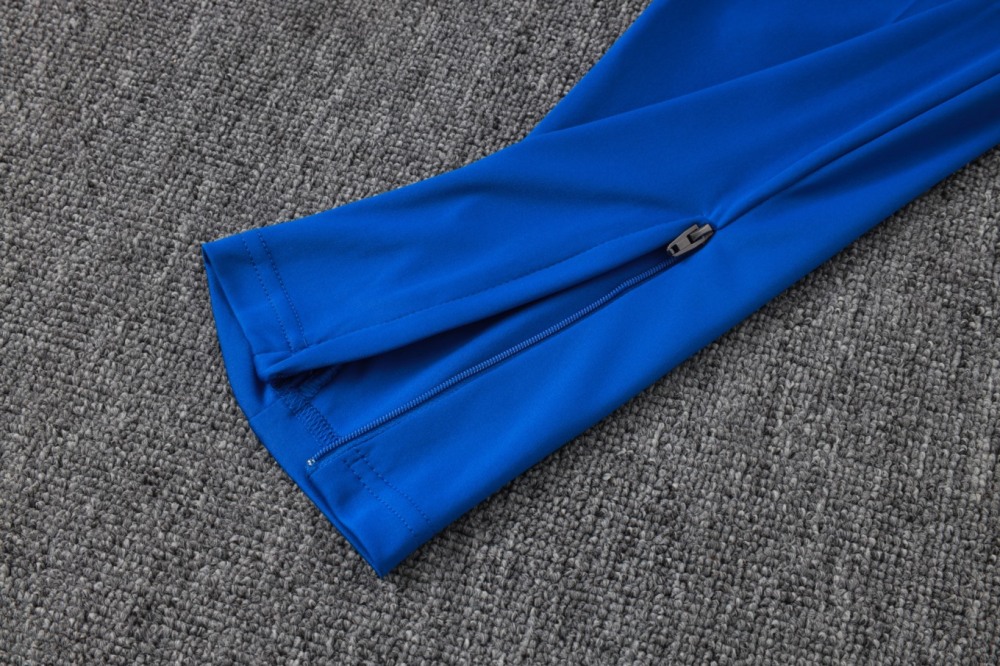 2026 France Violet blue Long-sleeved half-pull training kit