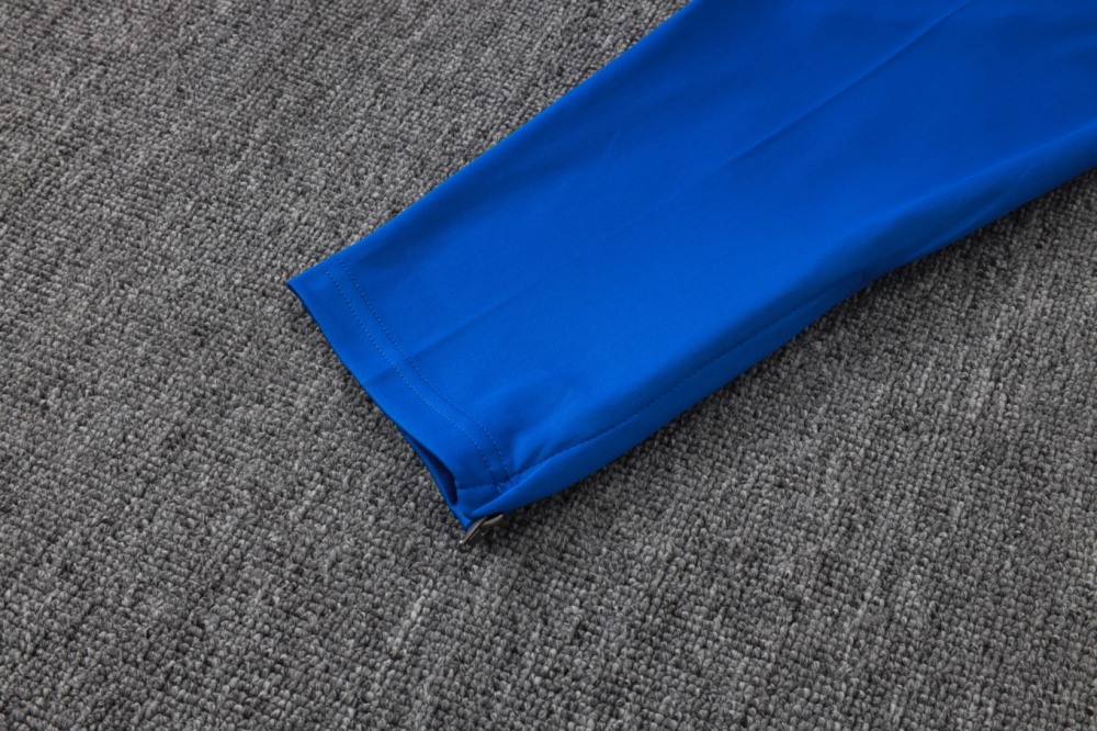 2026 France Violet blue Long-sleeved half-pull training kit
