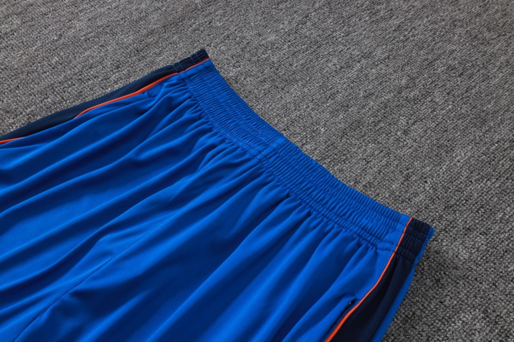 2026 France Violet blue Long-sleeved half-pull training kit