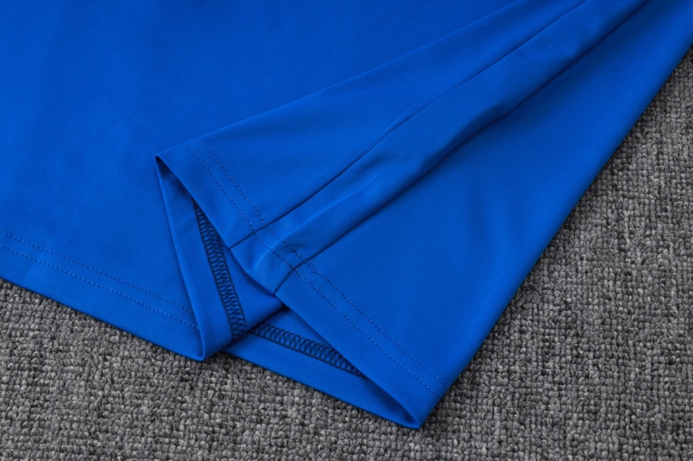 2026 France Violet blue Long-sleeved half-pull training kit