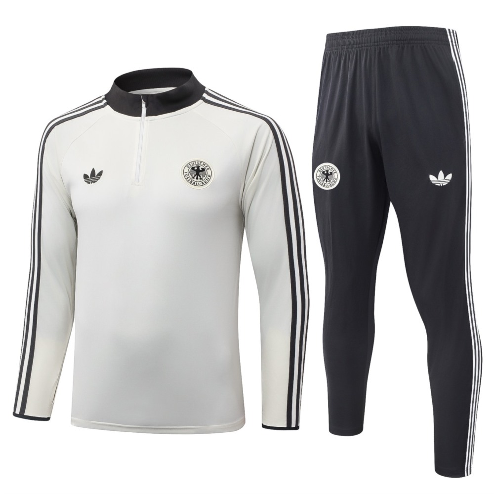 2026 Germany Beige Long-sleeved half-pull training kit