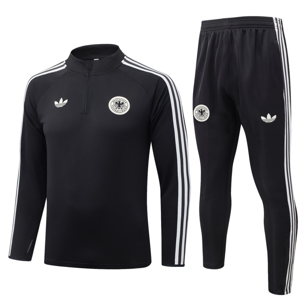 2026 Germany Dark gray Long-sleeved half-pull training kit