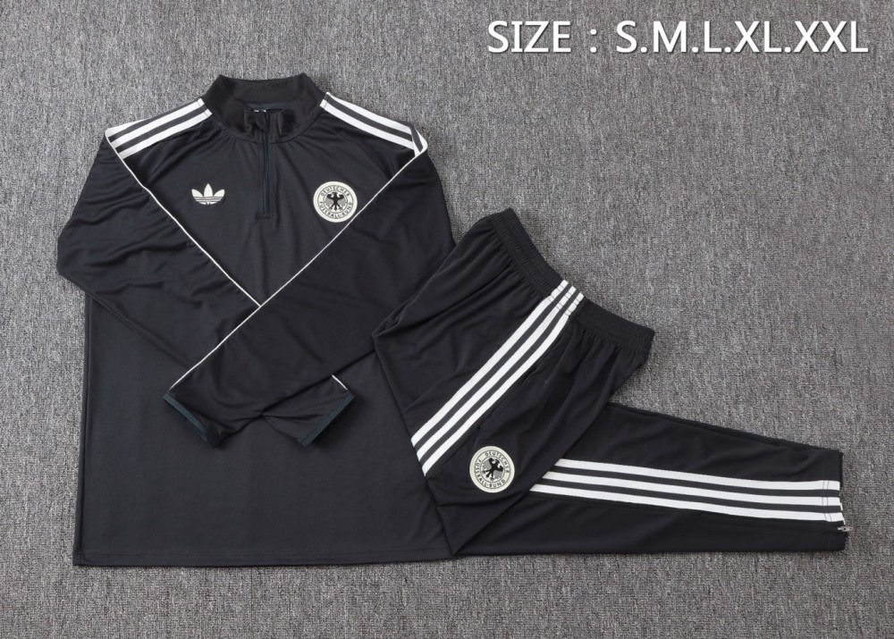 2026 Germany Dark gray Long-sleeved half-pull training kit