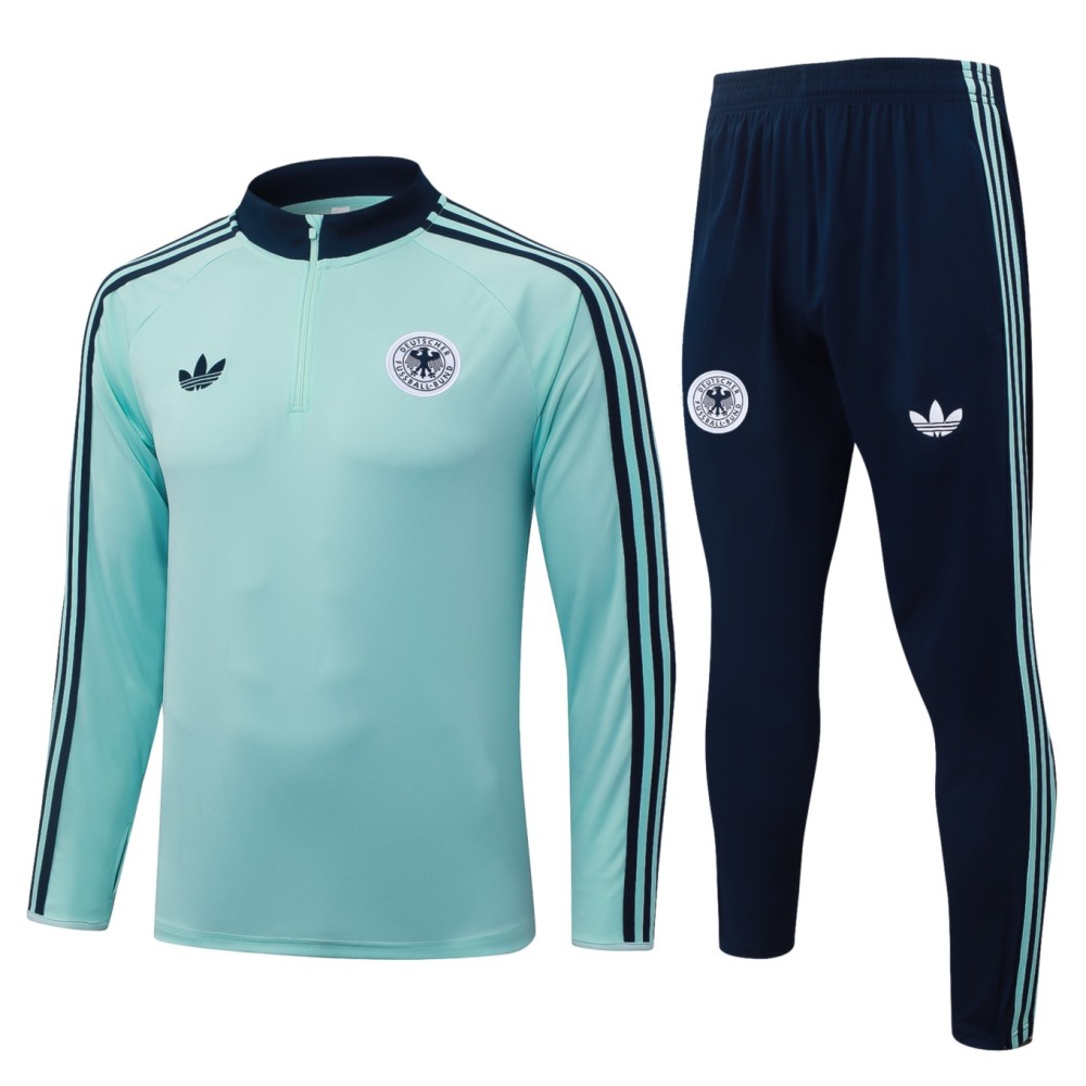 2026 Germany Light green Long-sleeved half-pull training kit