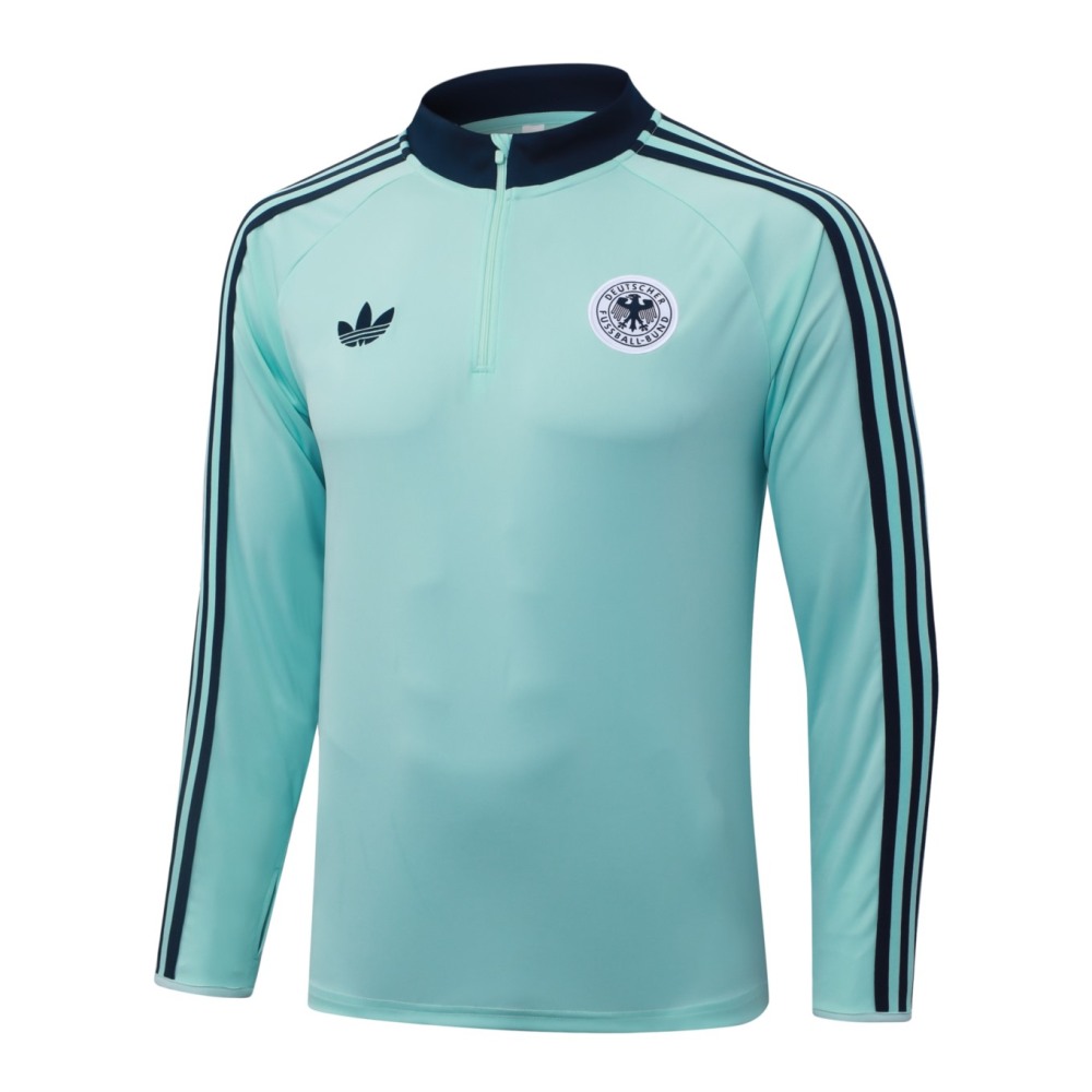 2026 Germany Light green Long-sleeved half-pull training kit