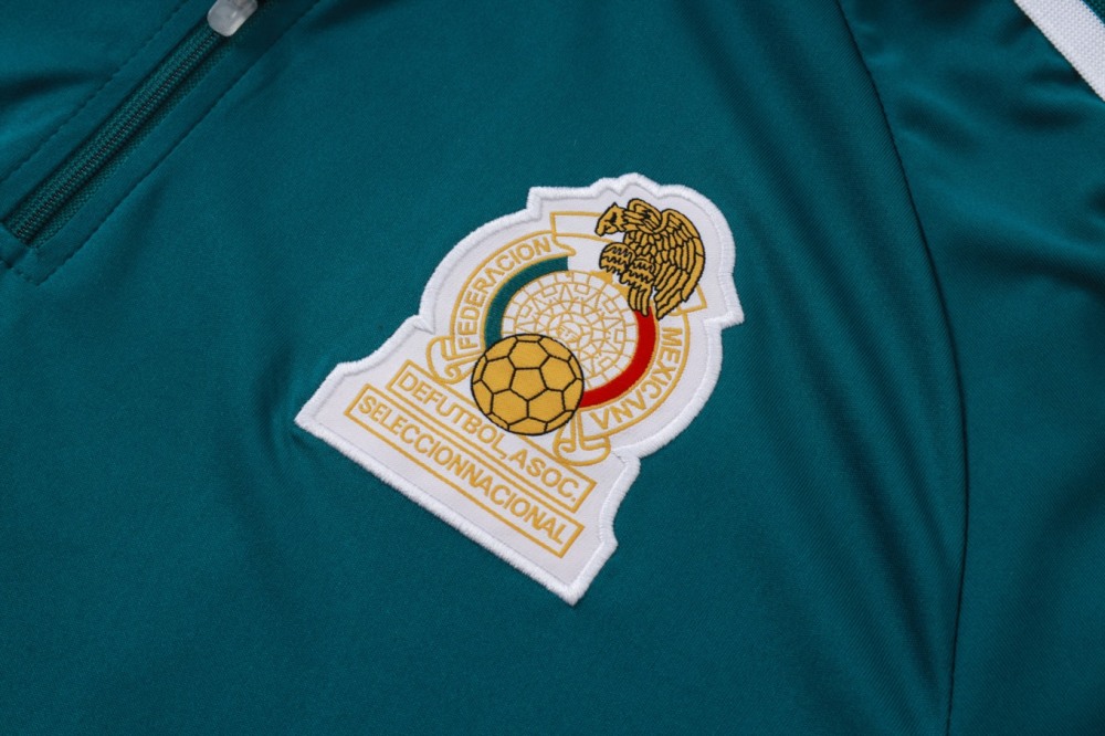 2026 Mexico Dark green Long-sleeved half-pull training kit