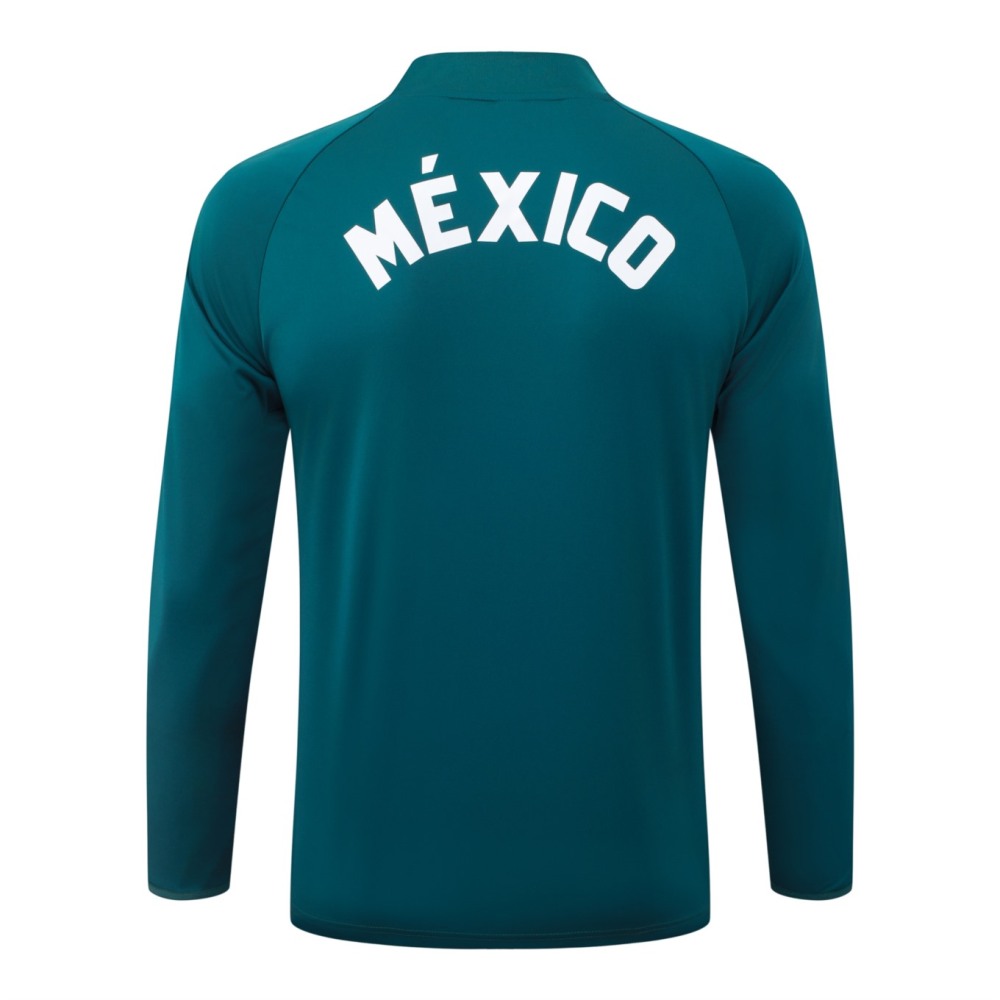 2026 Mexico Dark green Long-sleeved half-pull training kit