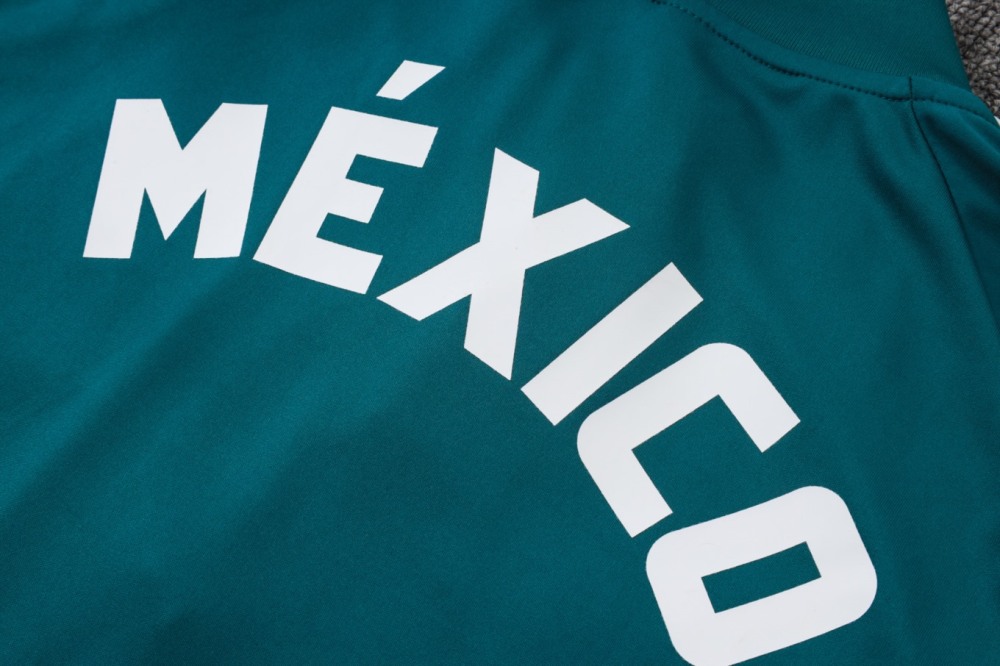 2026 Mexico Dark green Long-sleeved half-pull training kit
