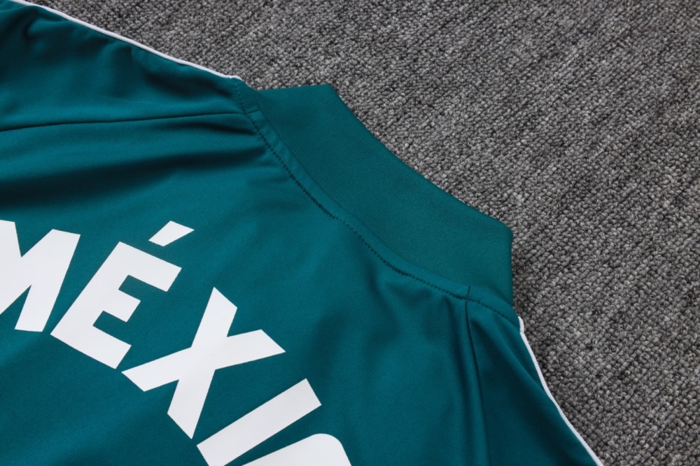 2026 Mexico Dark green Long-sleeved half-pull training kit