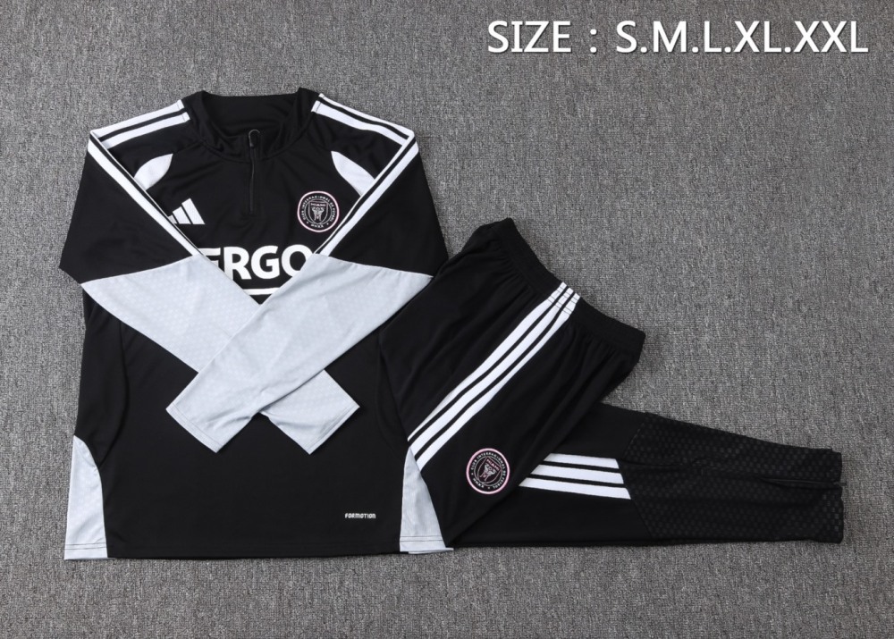 2026 Miami Black Long-sleeved half-pull training kit