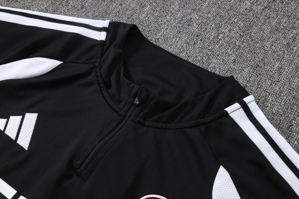 2026 Miami Black Long-sleeved half-pull training kit