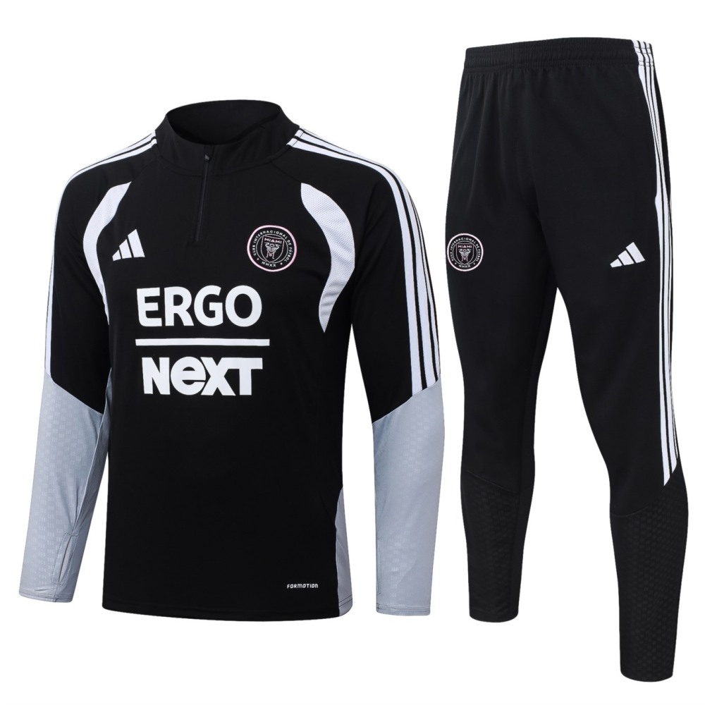 2026 Miami Black Long-sleeved half-pull training kit