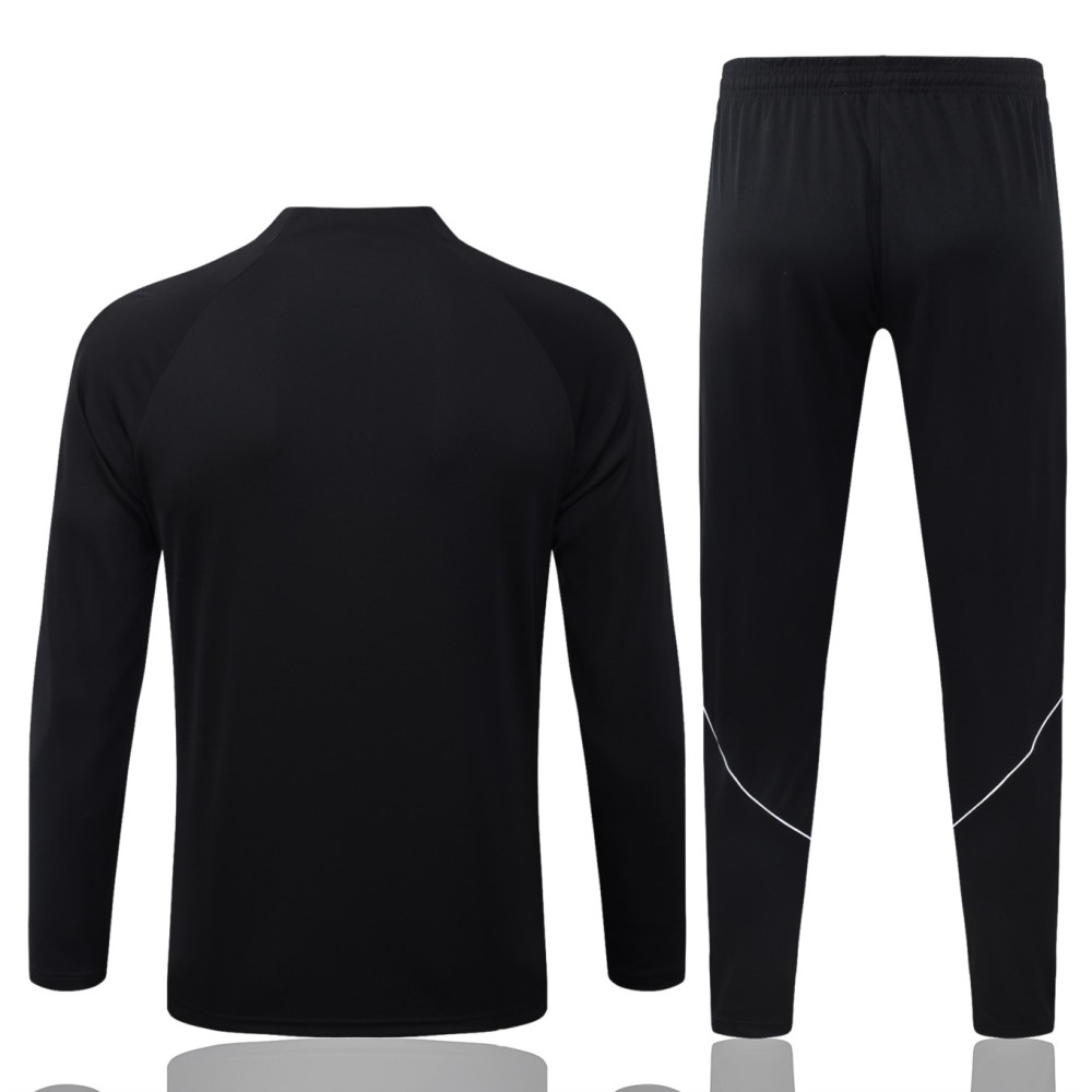 2026 Paris Black Long-sleeved half-pull training kit