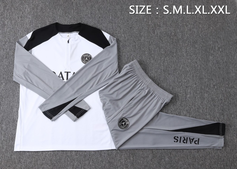 2026 Paris Off-white Long-sleeved half-pull training kit