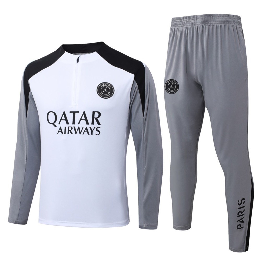 2026 Paris Off-white Long-sleeved half-pull training kit