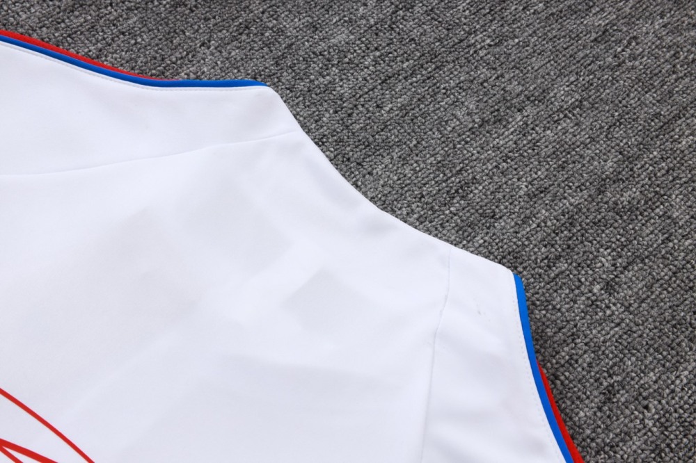 2026 Paris White Long-sleeved half-pull training kit
