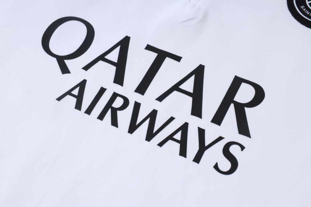 2026 Paris White Long-sleeved half-pull training kit