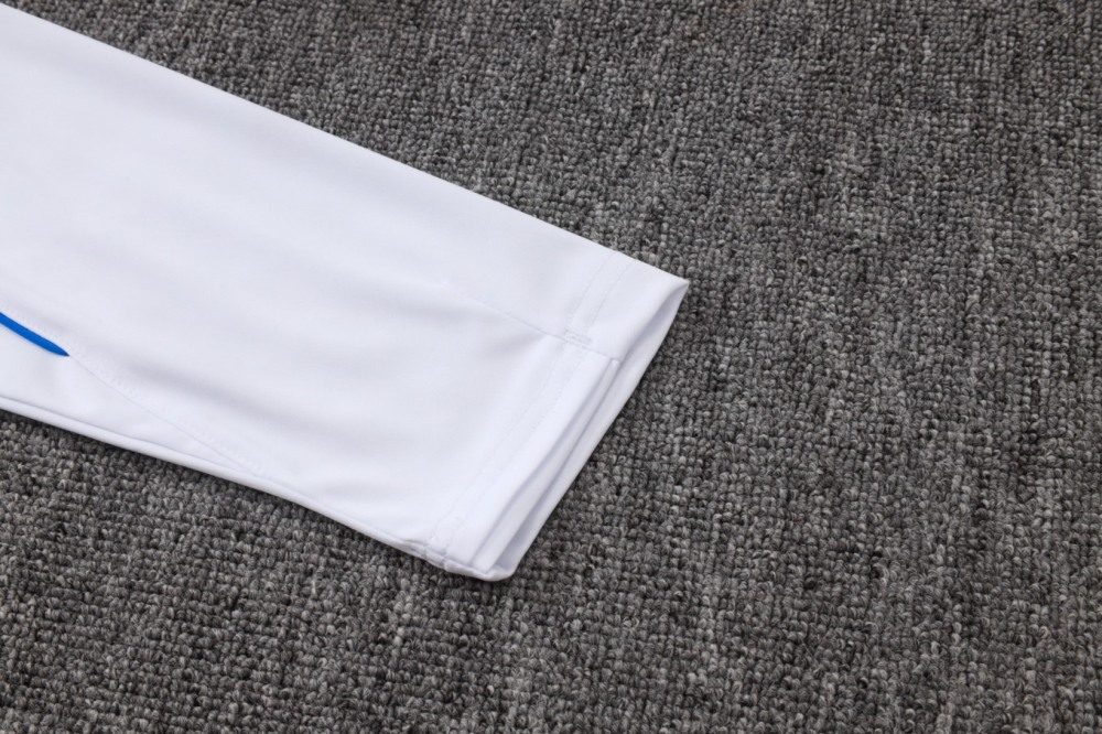 2026 Paris White Long-sleeved half-pull training kit
