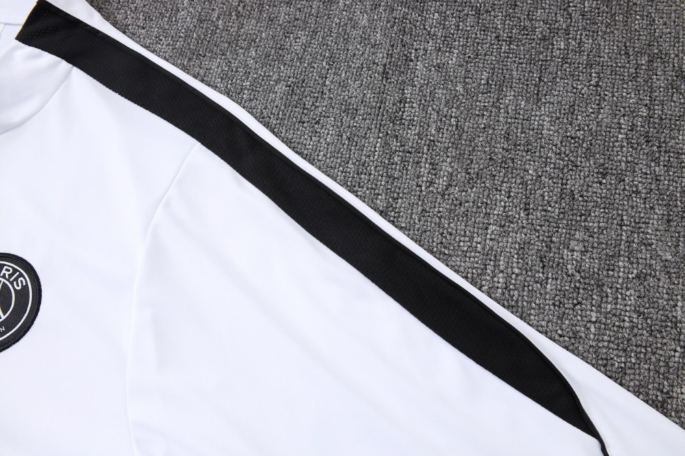 2026 Paris White Long-sleeved half-pull training kit