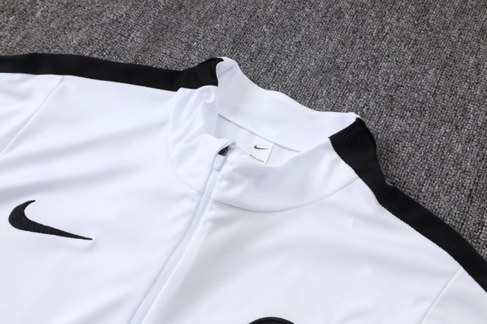 2026 Paris White Long-sleeved half-pull training kit