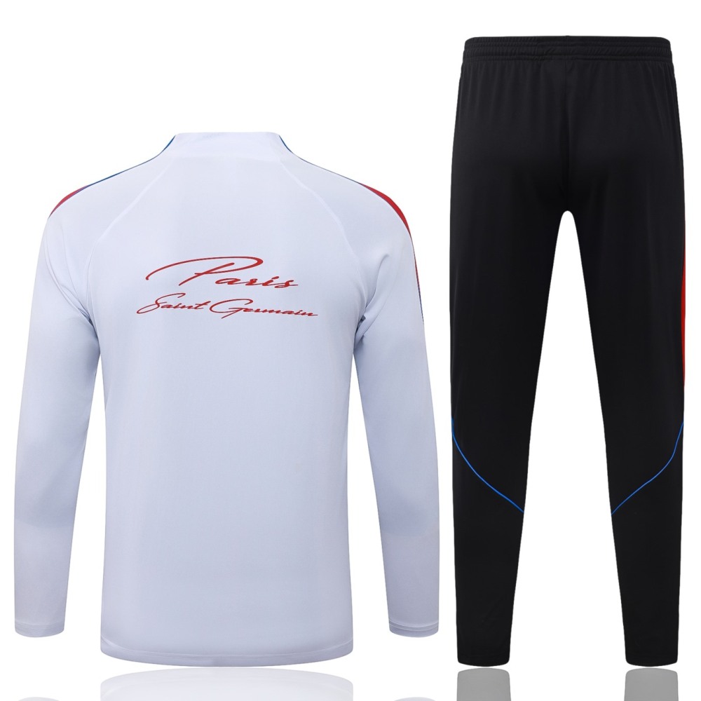 2026 Paris White Long-sleeved half-pull training kit