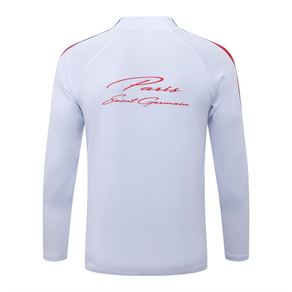 2026 Paris White Long-sleeved half-pull training kit