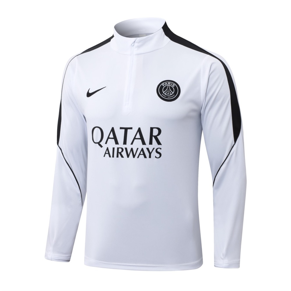 2026 Paris White Long-sleeved half-pull training kit
