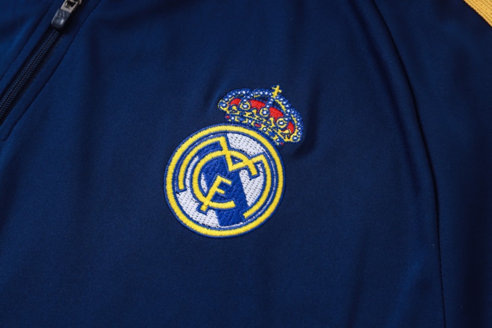 2026 Real Madrid Dark Royal Blue Long-sleeved half-pull training kit