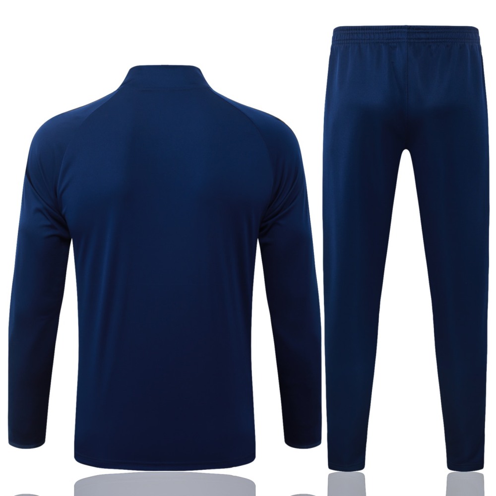 2026 Real Madrid Dark Royal Blue Long-sleeved half-pull training kit