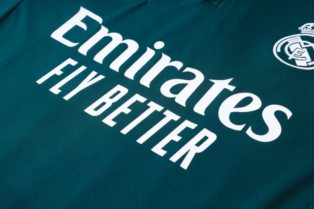 2026 Real Madrid Deep dark green Long-sleeved half-pull training kit