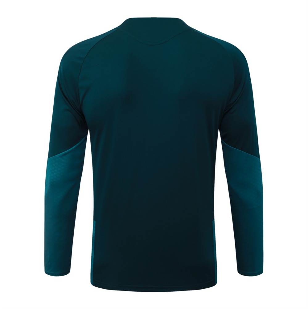 2026 Real Madrid Deep dark green Long-sleeved half-pull training kit