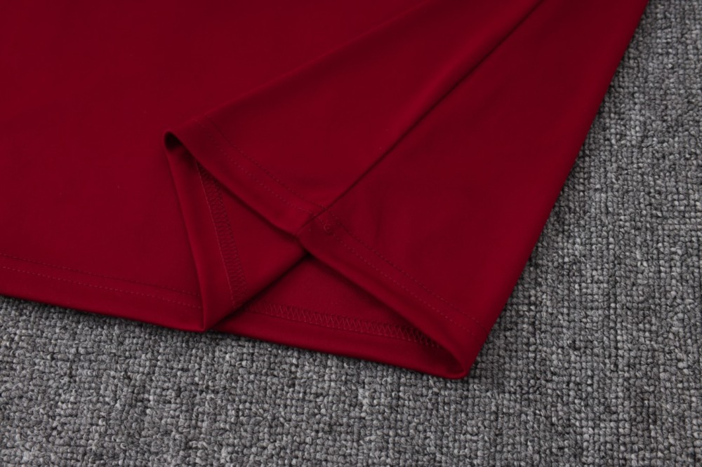 2026 Spain Maroon Long-sleeved half-pull training kit