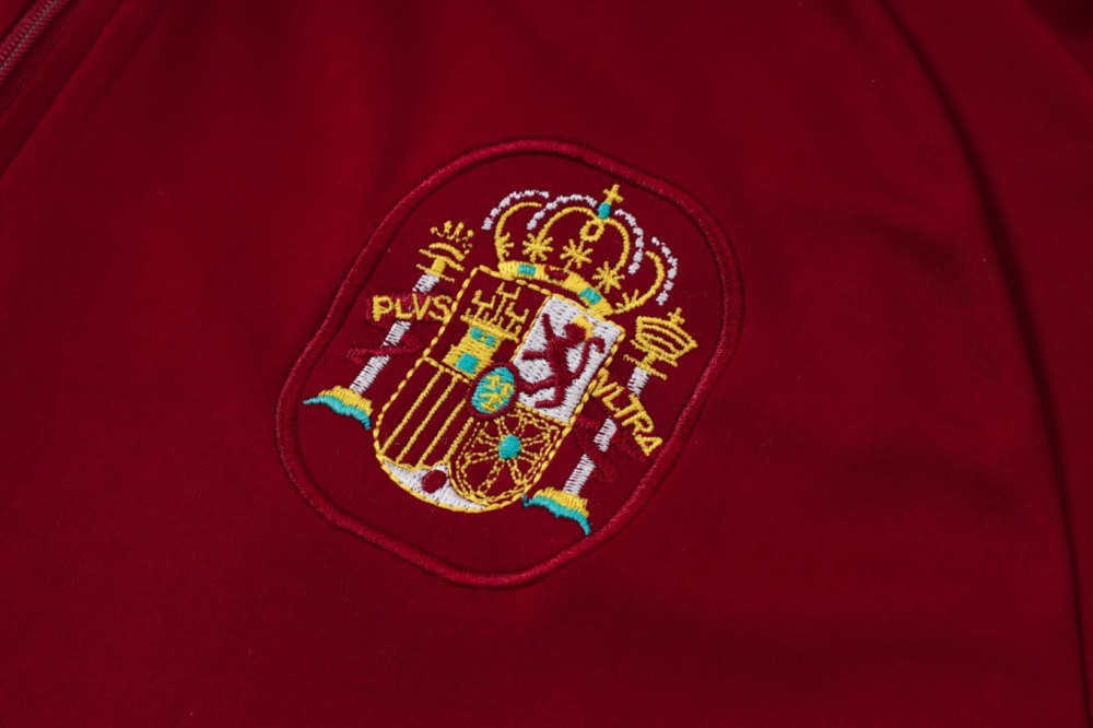 2026 Spain Maroon Long-sleeved half-pull training kit
