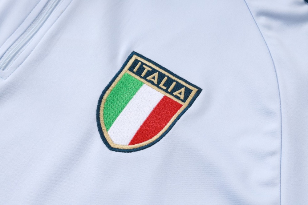 2026 Italy Light blue Long-sleeved half-pull training kit